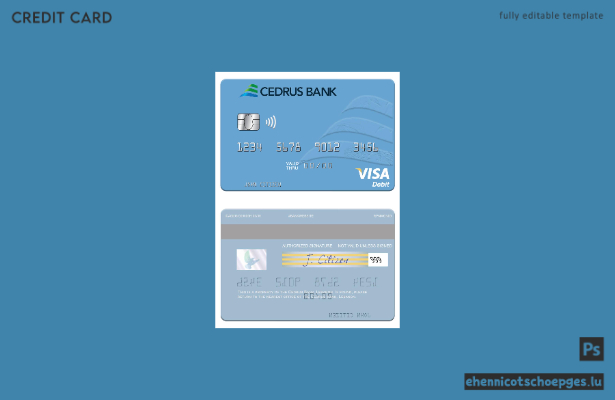 Beispielvorschau für eine Visa-Debitkarte der Lebanon Cedrus Bank